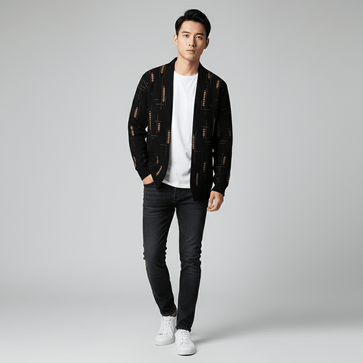 Verrois Patterned Knit Cardigan Sweater