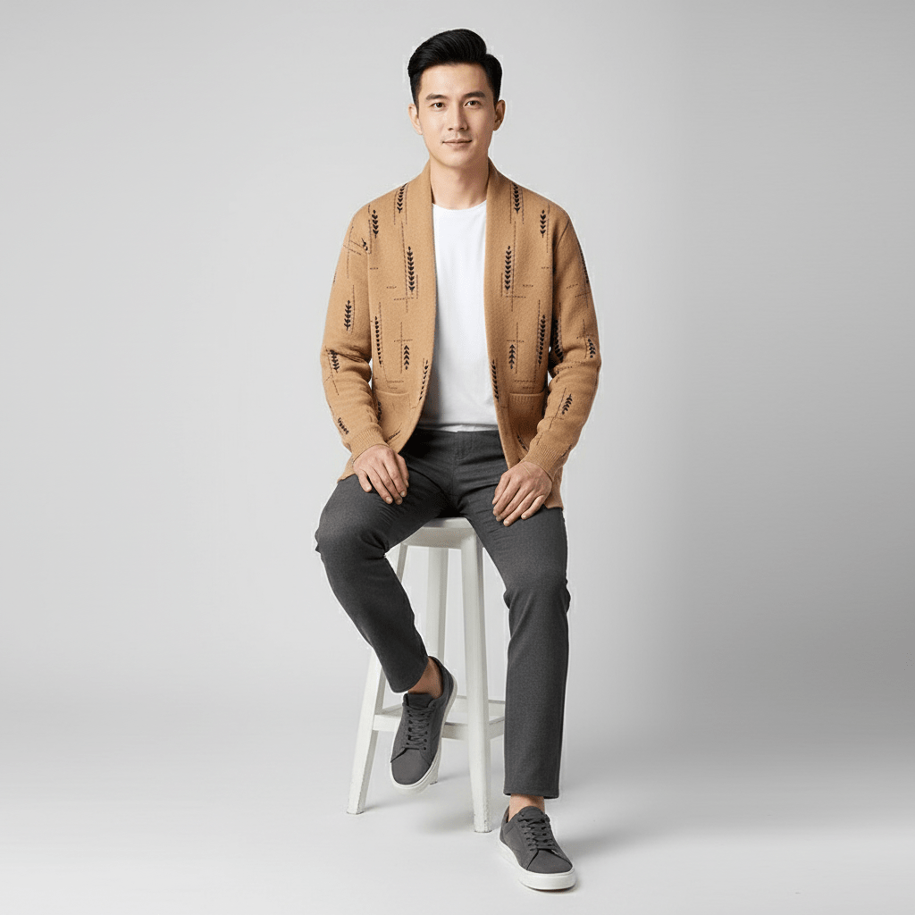 Verrois Patterned Knit Cardigan Sweater