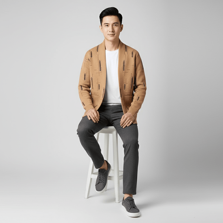 Verrois Patterned Knit Cardigan Sweater