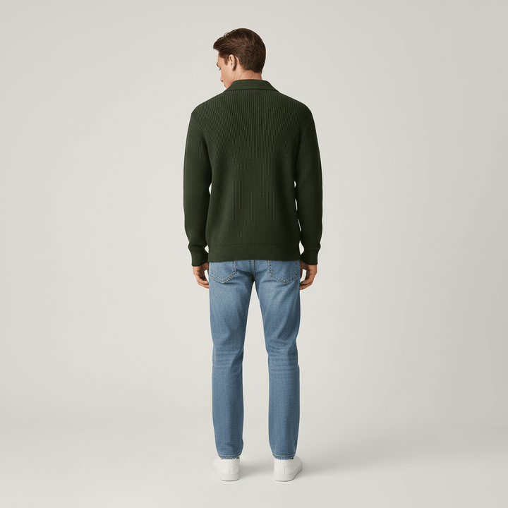 Windsor Men's Knitted Button Up Sweater Overshirt